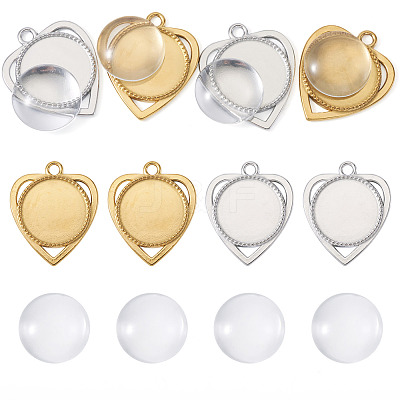 DIY Heart Pendant Making Kits STAS-TA0005-43-1