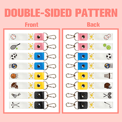 PU Leather & Cotton Name Marker Keychain AJEW-WH0514-003-1