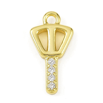 Brass Micro Pave Clear Cubic Zirconia Pendants KK-L238-22G-1