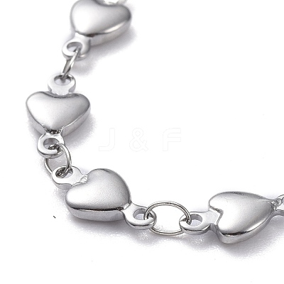 Tarnish Resistant 304 Stainless Steel Heart Link Chain Bracelets BJEW-JB05615-1