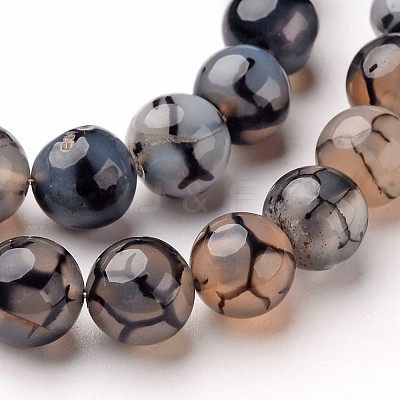 Natural Dragon Veins Agate Beads Strands G-D845-03-8mm-1