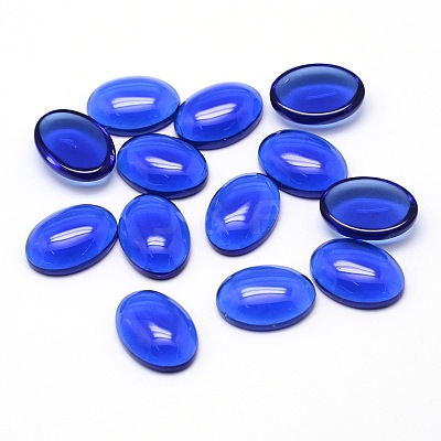 K9 Glass Cabochons Oval Flat Back Cabochons X-GGLA-L002D-05-1