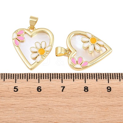 Brass Enamel Pendants KK-S526-52G-1