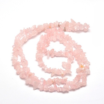 Natural Rose Quartz Chip Bead Strands G-M205-02-1