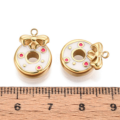 304 Stainless Steel Enamel Pendants X1-STAS-T068-10B-1