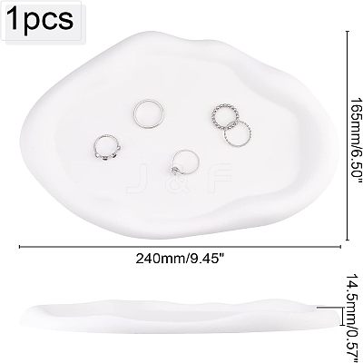 Gesso Jewelry Dish DJEW-WH0037-87-1