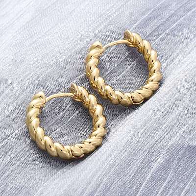 Brass Huggie Hoop Earrings EJEW-L231-31G-1