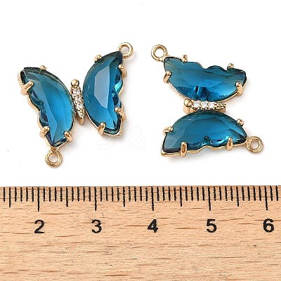Brass Pave Faceted Glass Connector Charms FIND-Z020-04N-1