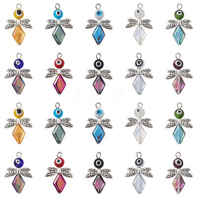 20Pcs 10 Color Evil Eye Lampwork Pendants FIND-CJ0001-69-1