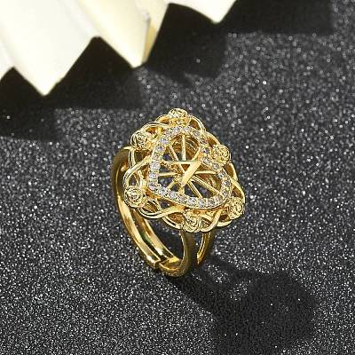 Clear Cubic Zirconia Finger Rings RJEW-G337-02G-04-1
