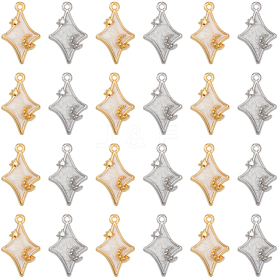 32Pcs 2 Colors Alloy Enamel Pendants ENAM-SC0005-63-1