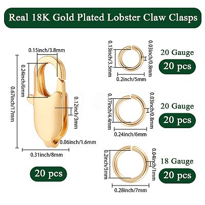 Brass Lobster Claw Clasps KK-BBC0023-50D-1