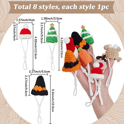 8Pcs 8 Styles Polyester Doll Hat DIY-SC0033-54C-1