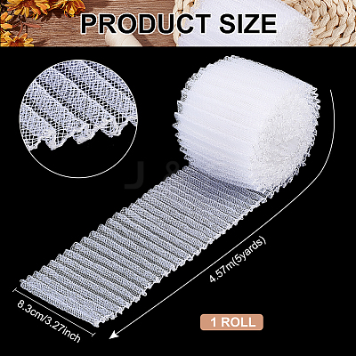 5 Yards Polyester Pleated Mesh Ribbon OCOR-BC0006-81A-1