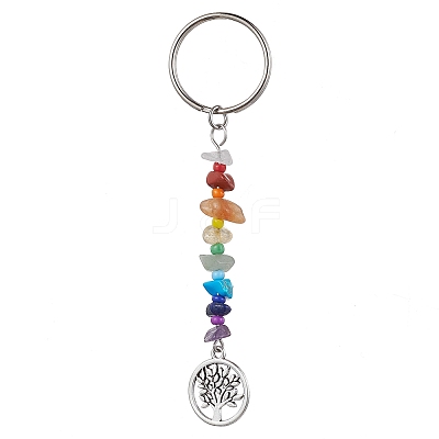 Tree of Life Tibetan Style Alloy Pendant Keychains KEYC-JKC00689-1