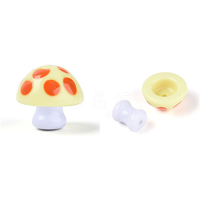 2Pcs Opaque Acrylic Enamel Beads MACR-N018-15C-1