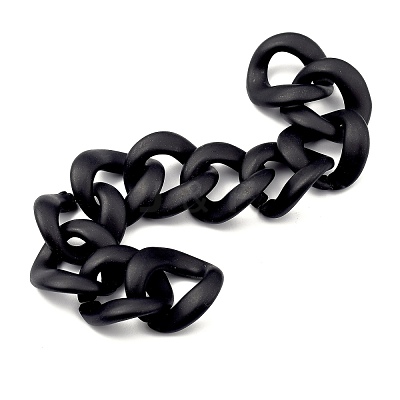 Handmade Spray Painted CCB Plastic Curb Chains AJEW-JB00737-01-1