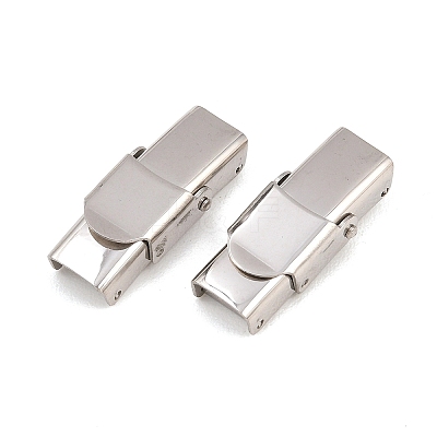 Tarnish Resistant 201 Stainless Steel Watch Band Clasps LS-STAS-P221-22A-P-1