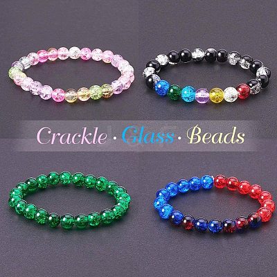 Spray Painted Crackle Glass Beads CCG-PH0002-12-1