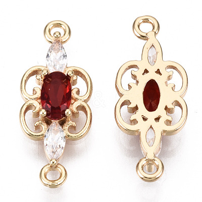 Brass Micro Pave Cubic Zirconia Links Connectors KK-R111-008-A02-1