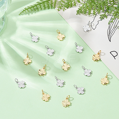 16Pcs 2 Colors Brass Charms KK-LP0001-52-1