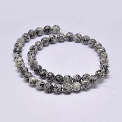 Natural Sesame Jasper/Kiwi Jasper Beads Strands G-F351-8mm-1