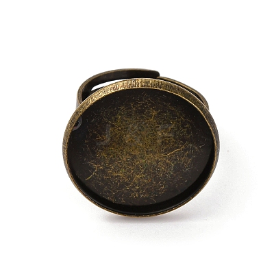 Brass Adjustable Ring Blank Base Cabochon Setting Components X-KK-O003-05AB-NF-1