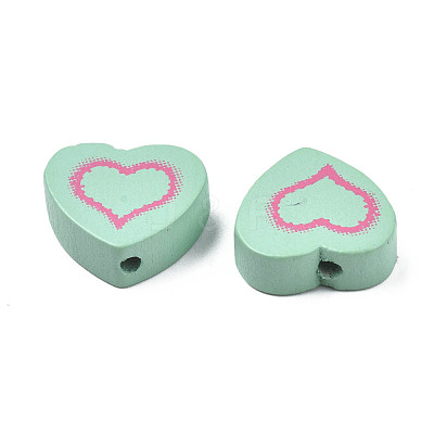 Spray Painted Maple Wood Beads WOOD-Q030-87F-1