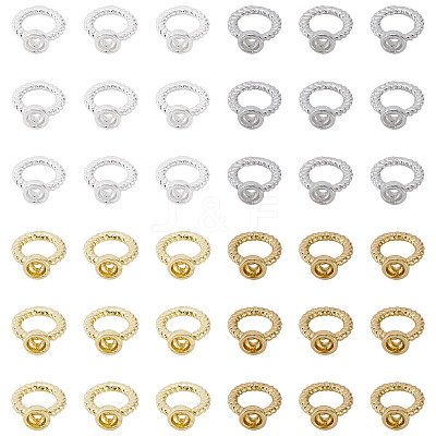 40Pcs 4 Colors Brass Ring Charm Connectors KK-TA0008-48-1