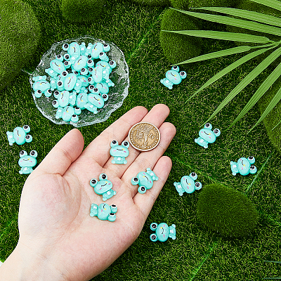 80Pcs Opaque Resin Cabochons RESI-DC0001-46-1