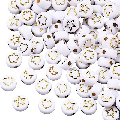Opaque Acrylic Beads PACR-SZ0001-003B-1
