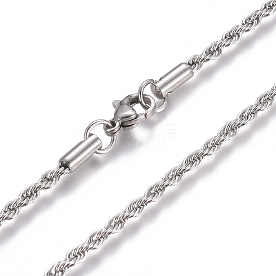 Non-Tarnish Unisex 304 Stainless Steel Rope Chain Necklaces X-STAS-D0002-33P-1
