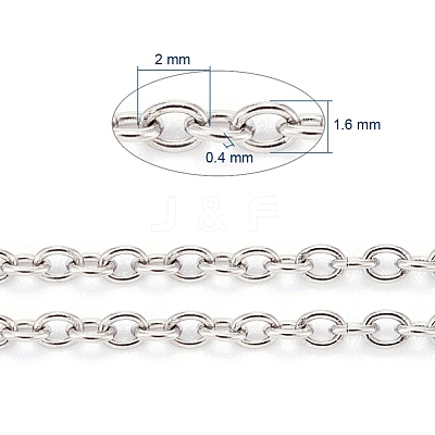 Tarnish Resistant 304 Stainless Steel Cable Chains CHS-F006-02B-P-1