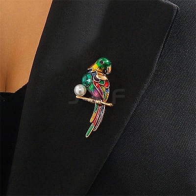 Parrot Alloy Enamel Brooches PW-WGB7706-01-1
