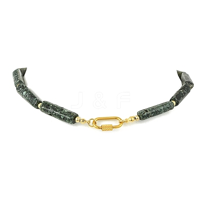 Natural Seraphinite Column Beaded Necklaces for Women NJEW-JN06228-1