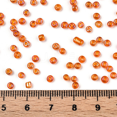 Round Transparent Colors Rainbow Glass Seed Beads X-SEED-A007-3mm-169-1