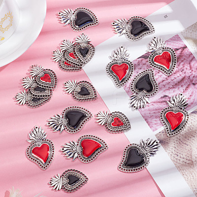 20Pcs 4 Styles Alloy Enamel Pendants ENAM-GO0001-02-1