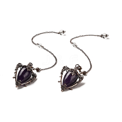 Natural Amethyst Triangle Dowsing Pendulum Pendants G-G022-01R-01-1