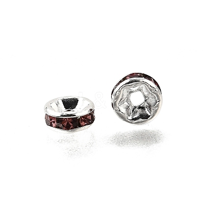 Brass Grade A Rhinestone Spacer Beads RB-A014-Z6mm-10S-1
