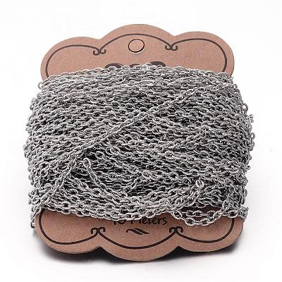 Tarnish Resistant 304 Stainless Steel Cable Chains CHS-K004-06P-0.8mm-1