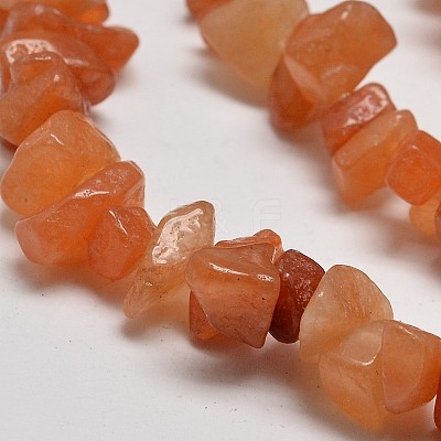 Chip Natural Red Aventurine Beads Strands G-N0134-10B-1