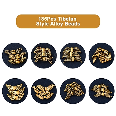 185Pcs Tibetan Style Alloy Beads FIND-FS0003-58-1