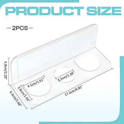 3-Slot Rectangle Acrylic Wall Mounted Comb Organizer Holder for Bathroom ODIS-WH0043-218B-1