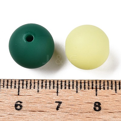 Rubberized Style Imitated Silicone Acrylic Beads MACR-T048-01B-09-1