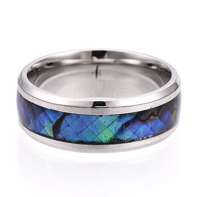201 Stainless Steel Wide Band Finger Rings RJEW-T005-13-07-1
