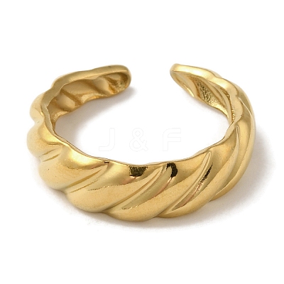 Ion Plating(IP) 304 Stainless Steel Open Cuff Rings for Women X-RJEW-Z053-09G-1