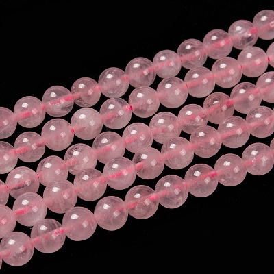 Natural  Rose Quartz Beads Strands X-G-L104-8mm-01-1