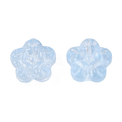 Transparent Spray Painted Glass Beads GLAA-N035-029-C02-1