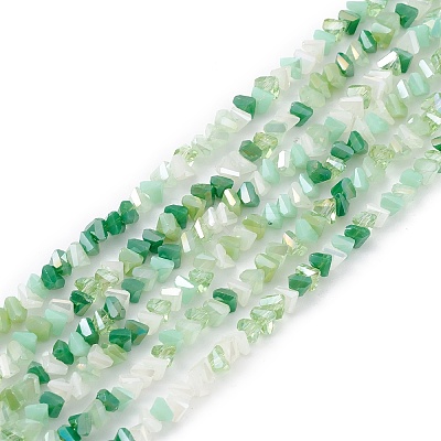 Gradient Color Electroplate Glass Bead Strands X-GLAA-E042-02B-1