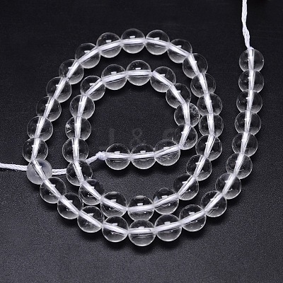 Round Natural Grade AA Quartz Crystal Beads Strands X-G-H1648-8mm-01N-AA-1